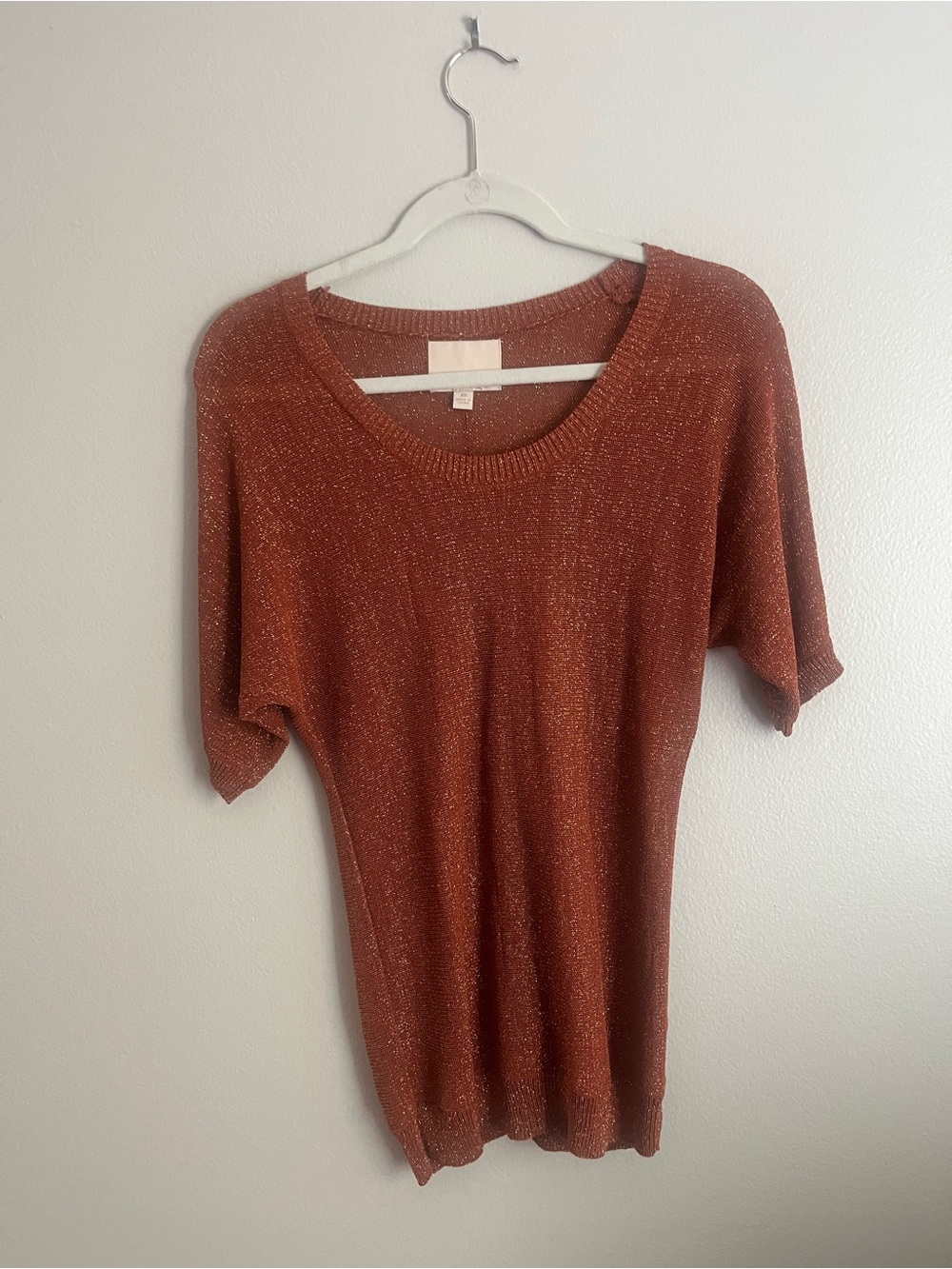 Banana Republic Heritage Metallic Copper Shimmer Knit Sweater XS